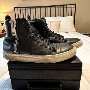 John Varvatos Collection 315 Reed High-Top Leather Sneakers Shoes Size 8